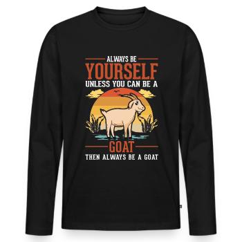 Chèvres Cadeau Chèvre Hôte Chèvre - T-shirt manches longues Premium bio Homme - noir - Devant - Nico (187cm)
