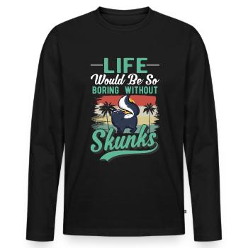 Cadeau Skunk - T-shirt manches longues Premium bio Homme - noir - Devant - Nico (187cm)