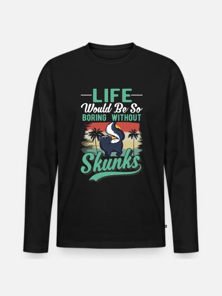 Skunk Gift - Men's Premium Organic Long Sleeve Shirt - black