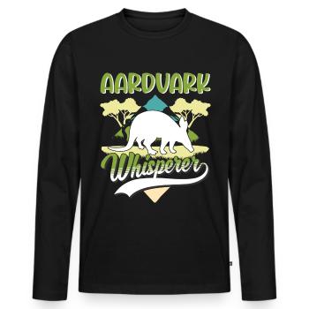 Erdferkel Flüsterer Aardvark Whisperer - T-shirt manches longues Premium bio Homme - noir - Devant - Nico (187cm)