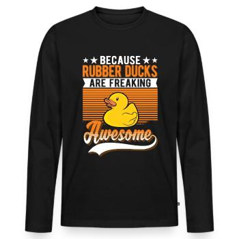 Rubber Duck Gift Rubber Duck Rubber Duck - T-shirt manches longues Premium bio Homme - noir - Devant - Nico (187cm)
