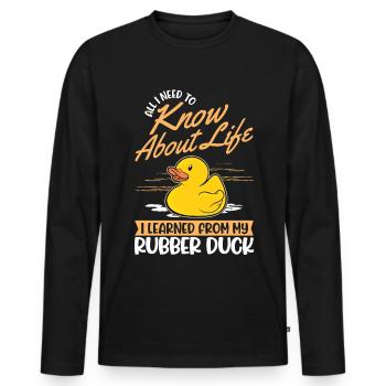 Rubber Duck Lover Rubber Duck Rubber Duck - T-shirt manches longues Premium bio Homme - noir - Devant - Nico (187cm)