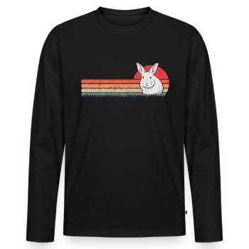 Lapin Rétro Lapin Lapin Vintage - T-shirt manches longues Premium bio Homme - noir - Devant - Nico (187cm)