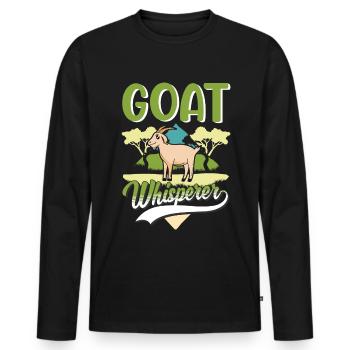 Goats Whisperer Goat Keeper Goat - Men's Premium Organic Long Sleeve Shirt - black - Front - Nico (187cm)