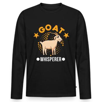 Goats Whisperer Goat host Goat - Men's Premium Organic Long Sleeve Shirt - black - Front - Nico (187cm)