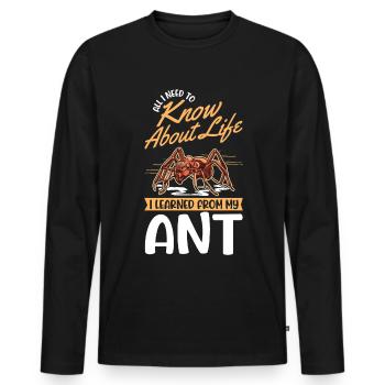 Fourmis Ferme de fourmis Fourmilières de feu - T-shirt manches longues Premium bio Homme - noir - Devant - Nico (187cm)