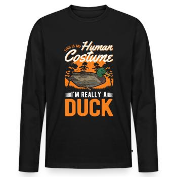 Duck Costume Duck Breeder Halloween - Men's Premium Organic Long Sleeve Shirt - black - Front - Nico (187cm)