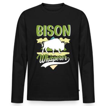 Buffalo Whisperer Buffalo Whisperer Water Buffalo - Men's Premium Organic Long Sleeve Shirt - black - Front - Nico (187cm)