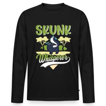 Stinktier Flüsterer - Männer Premium Bio Langarmshirt - Schwarz - Vorne - Nico (187cm)