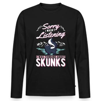Stinktier Geschenk - Männer Premium Bio Langarmshirt - Schwarz - Vorne - Nico (187cm)