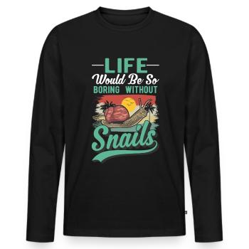 Escargot Cadeau Vignoble Escargot - T-shirt manches longues Premium bio Homme - noir - Devant - Nico (187cm)