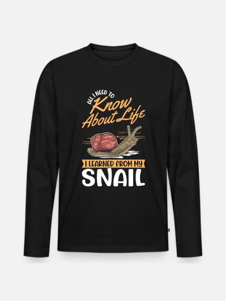 Escargot Cadeau Vignoble Escargot - T-shirt manches longues Premium bio Homme - noir