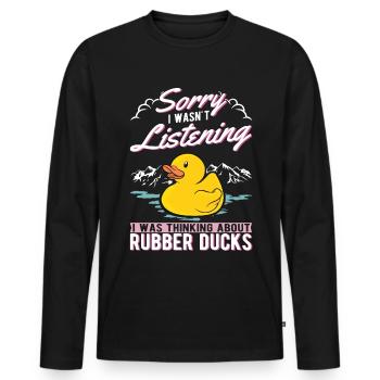 canard en caoutchouc cadeau canard en caoutchouc canard en caoutchouc - T-shirt manches longues Premium bio Homme - noir - Devant - Nico (187cm)