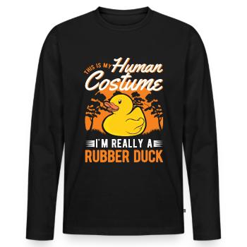 Rubber Duck Halloween Rubber Duck Rubber Duck - Men's Premium Organic Long Sleeve Shirt - black - Front - Nico (187cm)