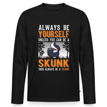 Sois toujours toi-même Skunk Stinkntier - T-shirt manches longues Premium bio Homme - noir - Devant - Nico (187cm)