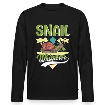 Snails Whisperer Vineyard Snail - Men's Premium Organic Long Sleeve Shirt - black - Front - Nico (187cm)