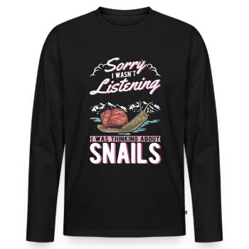 Snail Gift Vineyard Snail - Men's Premium Organic Long Sleeve Shirt - black - Front - Nico (187cm)