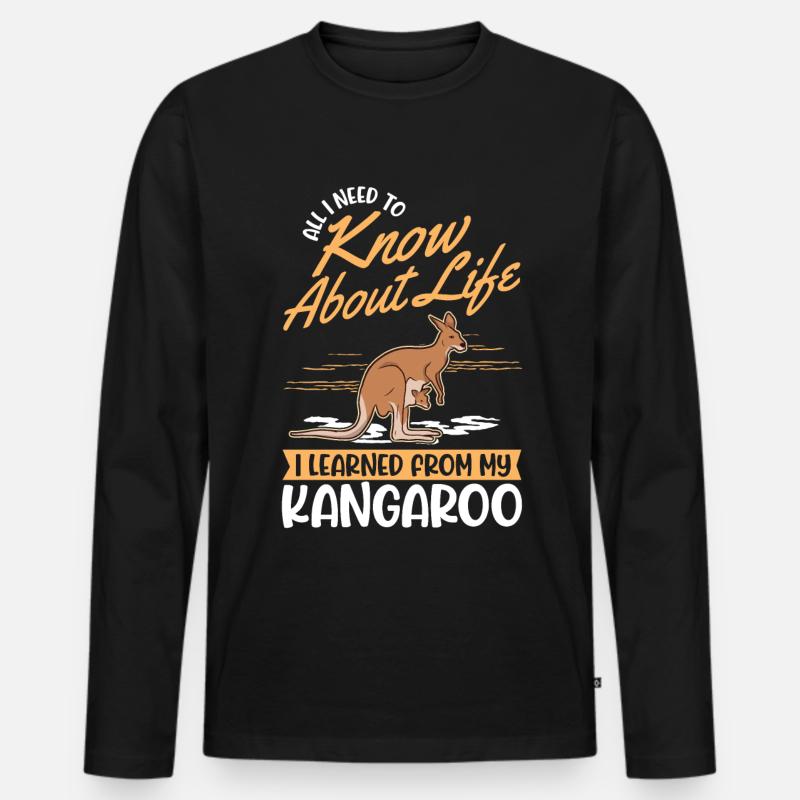 Känguru Australien Australisches Kangaroo - Männer Premium Bio Langarmshirt - Schwarz