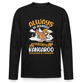 Always be yourself Kangaroo Australia Kangaroo - Men's Premium Organic Long Sleeve Shirt - black - Front - Nico (187cm)