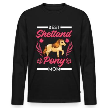 Beste Shetland Pony Mama - Männer Premium Bio Langarmshirt - Schwarz - Vorne - Nico (187cm)