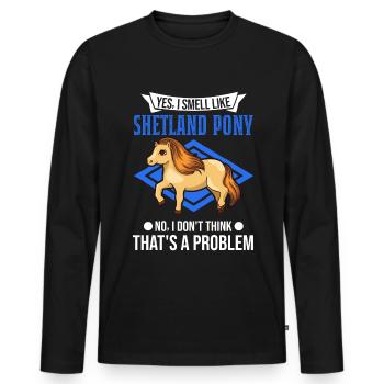 Shetland Pony Odeur Cadeau Shetty - T-shirt manches longues Premium bio Homme - noir - Devant - Nico (187cm)