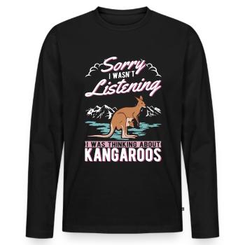 Australian Kangaroo Australia Kangaroo - Men's Premium Organic Long Sleeve Shirt - black - Front - Nico (187cm)