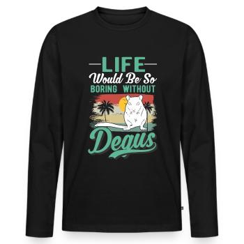 Degu Gift Shrub Rat Forest Degu - Men's Premium Organic Long Sleeve Shirt - black - Front - Nico (187cm)