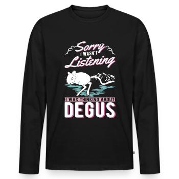 Degu Cadeau Arbuste Rat Forest Degu - T-shirt manches longues Premium bio Homme - noir - Devant - Nico (187cm)