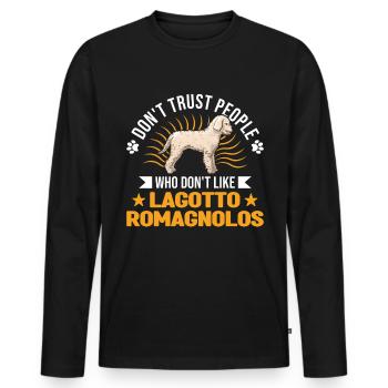Lagotto Romagnolo Wasserhund - Männer Premium Bio Langarmshirt - Schwarz - Vorne - Nico (187cm)