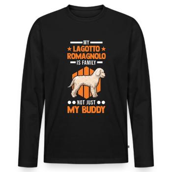 Lagotto Romagnolo Familie Wasserhund - Männer Premium Bio Langarmshirt - Schwarz - Vorne - Nico (187cm)