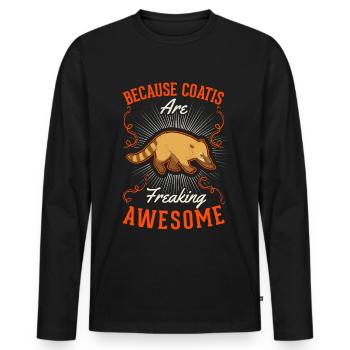 Coati Gift Proboscis Bear Coati - Men's Premium Organic Long Sleeve Shirt - black - Front - Nico (187cm)