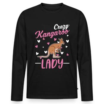 Crazy Kangaroo Woman - Men's Premium Organic Long Sleeve Shirt - black - Front - Nico (187cm)