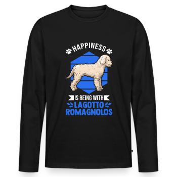 Lagotto Romagnolo Glück Wasserhund - Männer Premium Bio Langarmshirt - Schwarz - Vorne - Nico (187cm)