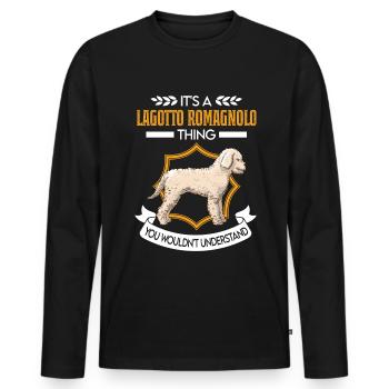 Lagotto Romagnolo Ding Water Dog - Men's Premium Organic Long Sleeve Shirt - black - Front - Nico (187cm)