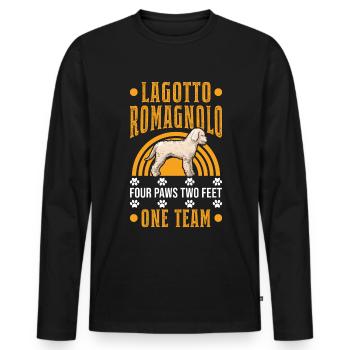 Lagotto Romagnolo 4 Pfoten 2 Beine Ein Team - Männer Premium Bio Langarmshirt - Schwarz - Vorne - Nico (187cm)