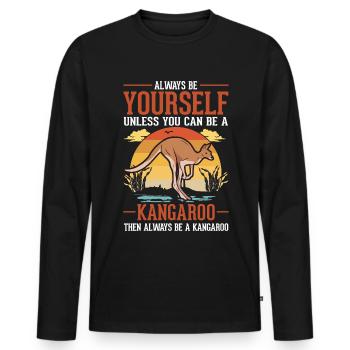 Always be yourself Kangaroo Australia Kangaroo - Men's Premium Organic Long Sleeve Shirt - black - Front - Nico (187cm)