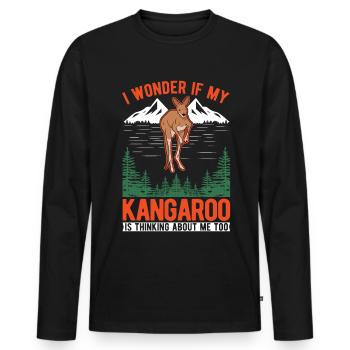 Australisches Känguru Australien Kangaroo - Männer Premium Bio Langarmshirt - Schwarz - Vorne - Nico (187cm)