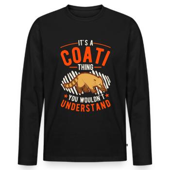 Coati Ding Proboscis Coati - Men's Premium Organic Long Sleeve Shirt - black - Front - Nico (187cm)