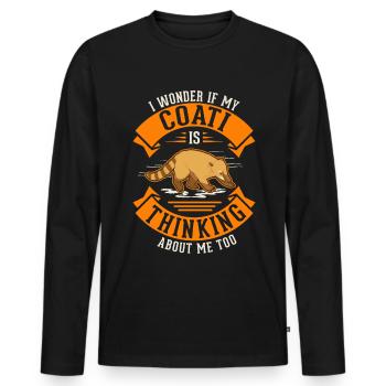 Cadeau Coati Coati Proboscis - T-shirt manches longues Premium bio Homme - noir - Devant - Nico (187cm)