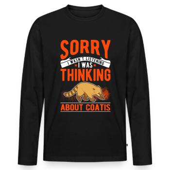 Coati Gift Proboscis Bear Coati - Men's Premium Organic Long Sleeve Shirt - black - Front - Nico (187cm)