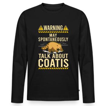 Warning coati proboscis Coati - Men's Premium Organic Long Sleeve Shirt - black - Front - Nico (187cm)