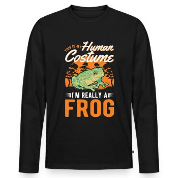 Frog Halloween Tree Frog - Men's Premium Organic Long Sleeve Shirt - black - Front - Nico (187cm)