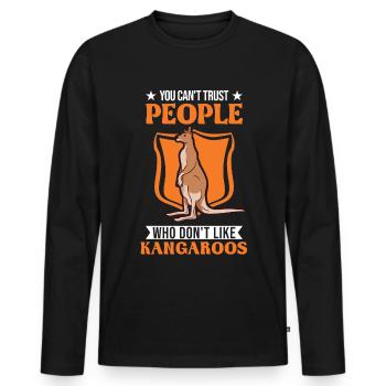 Kangaroo Australia Australian Kangaroo - Men's Premium Organic Long Sleeve Shirt - black - Front - Nico (187cm)