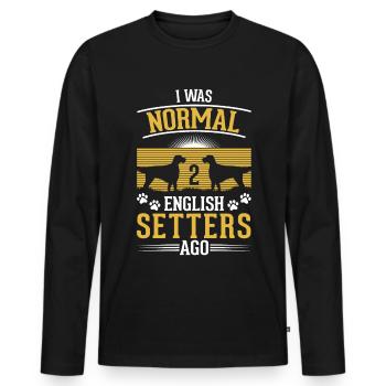 J’étais normal il y a 2 setter anglais - T-shirt manches longues Premium bio Homme - noir - Devant - Nico (187cm)