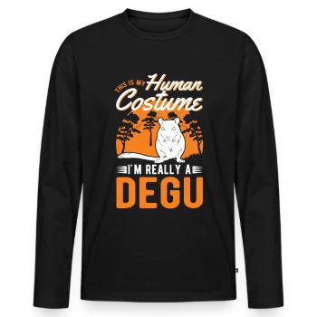 Degu Human Costume Walddegu Halloween - Men's Premium Organic Long Sleeve Shirt - black - Front - Nico (187cm)