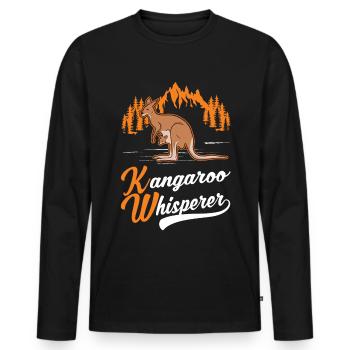 Kangaroo Whisperer Australia Kangaroo - Men's Premium Organic Long Sleeve Shirt - black - Front - Nico (187cm)