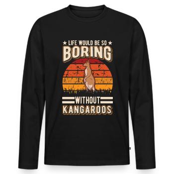 Australian Kangaroo Australia Kangaroo - Men's Premium Organic Long Sleeve Shirt - black - Front - Nico (187cm)