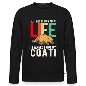Coati Gift Proboscis Bear Coati - Men's Premium Organic Long Sleeve Shirt - black - Front - Nico (187cm)