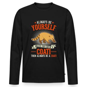 Soyez toujours vous-même Coati Nasenbär - T-shirt manches longues Premium bio Homme - noir - Devant - Nico (187cm)