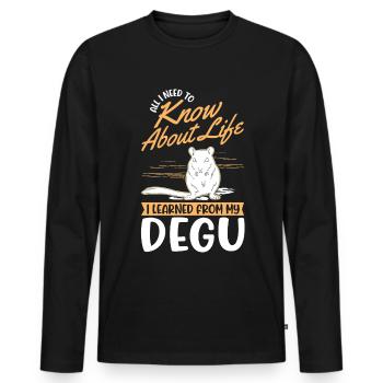 Degu Owner Shrub Rat Forest Degu - Men's Premium Organic Long Sleeve Shirt - black - Front - Nico (187cm)